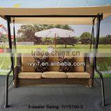 outdoor furniture in synthetic rattan material swing woven for 3-seat in China (Foshan )