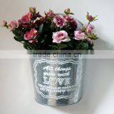 Modern Outdoor Antique Zinc Decal Printing Metal Flower Pots Planters thumbnail-2