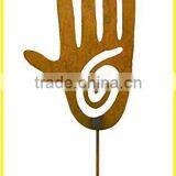 Wholesale Metal Yard Art Open Star Hand Heart Decorative Wrought Iron Garden Stake Outdoor Decoration thumbnail-3