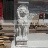 China Supplier Home Decor Marble Stone Lion Head Fireplace Mantel thumbnail-4
