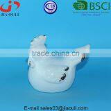 BSCI Audit Factory Decorative Ceramic Chicken Antique White Ceramic Rooster thumbnail-1