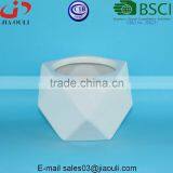 Modern Style Geometry Glazed White Ceramic Flower Plant Pot thumbnail-1