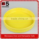 Round Cake and Bread Ceramic Baker With Vertical Strip thumbnail-1