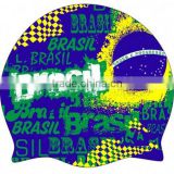 2014 world cup Brazil national flag swim cap swimming cap