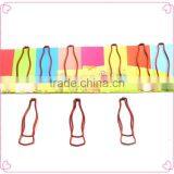 Red Color PET Coated Metal Wire Clips OEM Drinking Bottle Shaped Document Clips thumbnail-4