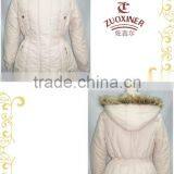 Women's Padded Cotton Jacket With Fur Edge Hood thumbnail-1