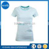 Poloshirt Striped Light Blue Crew Neck Slim Fit Lady Top thumbnail-1