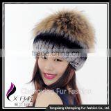 CX-C-244A Ladies Fashion Factory Direct Sale Knitted Rex Rabbit Fur Hat thumbnail-5