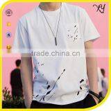 Customized White Casual Short Sleeve Emboridered t Shirt for Men thumbnail-1
