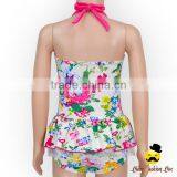Hot Sale Kids Halter Floral Printed Flower One Piece Little Girl Modeling Swimwear Dress Beach Clothes thumbnail-1