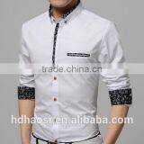 100% Mercerized Cotton Mens Shirts With Printed Patchwork Design Wash and Wear Dress Shirts Long Sleeve Dress Shirt thumbnail-6