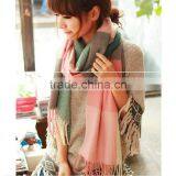 Hot Sales Different Colors Choice Fashion Design Fake Cashmere Plaid Pattern Design Scarf With Tassel Warm Fashion Scarf thumbnail-3
