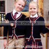2016 Nice Perfect Fit Custom Uniforms Wholesale Primary School Uniform Girls Uniform Cardigan and Skirt thumbnail-1