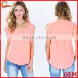 China Wholesale Roll Sleeves T-shirt Cheap Women t Shirt thumbnail-1