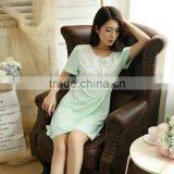 Cotton Sleep Shirt Different Size for Choice Breathable Lace Patchwork Womens Pajamas Sets thumbnail-2