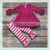 Second Hand Clothes Stand Rose Red Top Stripes Pant Candy Corn Outfit Children Wear thumbnail-1