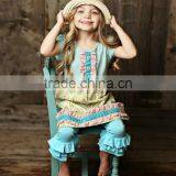 2016 Boutique Girl Clothing Fashion Summer Clothes Sleeveless Tops Ruffle Shorts Wholesale Adorable Clothing Girls Summer Outfit thumbnail-6