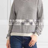 High Quality Woman Wearing Cashmere Thin Striped Turtleneck Sweater thumbnail-2