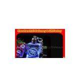 Custom 3D or 2D Logo Laser Engraved Blue Led Crystal Light Keychain Gift