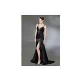 Sheath/Column V-neck Sweep/Brush Train Stretch Satin Prom Dresses 2013 thumbnail-1