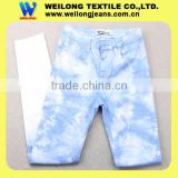 J0049A 9.5oz cotton spandex white denim stretch jeans fabric