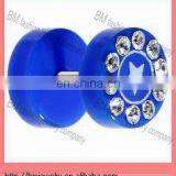 UV Crystal Fake Earrings Body Jewelry Ear Plugs Piercing thumbnail-1