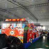 Inflatable Fire Truck Obstacle Course for Kids & Adults, Inflatable Obstacle Course for Outdoor Games