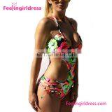 Wholesale Women Very Sexy Mature One Piece Print Bikini Swimwear thumbnail-1
