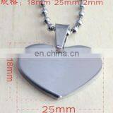 Heart Shape Dog Tags Stainless Steel Blank