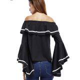 Off Shoulder Flare Sleeve Fashionable Loose Top Blouse thumbnail-5