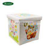Reatai Furniture Manufacturer Printed Velvet Fabric Ottoman Storage Box thumbnail-3