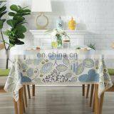 High Quality Table Cloth Blue Vintage Flower Printed Table Cloth Cover Dining Table Cloth thumbnail-5