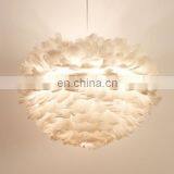 Feather Shade Chandelier Lighting White Indoor Ceiling Hanging Pendant Lights thumbnail-4