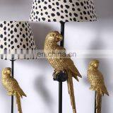 Parrot Shape Gold Bird Animal Statue Decoration Small Resin Vintage American Desk Lamps for Gift thumbnail-5