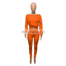 Customized Long Sleeve Clothes Ladies Fitness Sportswear Spring Autumn Winter Fashion Clothing Two Pieces 2 Piece Jogging Pants thumbnail-1