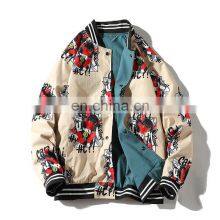 2021 Spring and Autumn Graffiti Women Loose and Versatile Double-sided Wear Jacket Couple Baseball Uniform Student Flight Jacket thumbnail-5