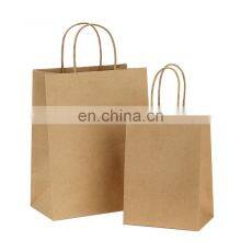 Recyclable Kraft Paper Bag With Twisted Handle Reusable Shopping Paper Bags Logo Printed