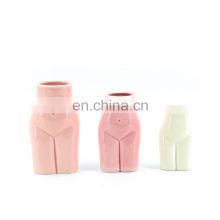 Amazon hot sale wholesale luxury middle size women body shape home decorative vases wholesale flower ceramic female form vase