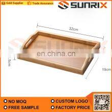 Best Selling Serving Tray Bamboo Wooden Tray With Handles Great for Dinner Trays thumbnail-3