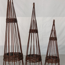 Rurality Wicker Cone Hanging Planter Garden Flowers Plant Pots Basket Cone Hanging Basket