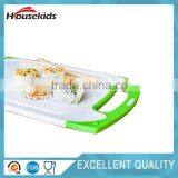 3-Piece Dishwasher Safe Plastic Cutting Board Set With Non-Slip Feet and Deep Drip Juice Groove, White With Lime Green thumbnail-4