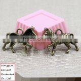 Wholesale Ancient Bronze Zinc Alloy 30*20mm Horse Zebra Pendant thumbnail-2