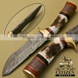 CITIZEN KNIVES, BEAUTIFUL CUSTOM HAND MADE DAMASCUS STEEL HUNTING BOWIE KNIFE