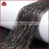 14 Inch Dark Antique Silver Plated Copper Finished Chain Necklace Finding Flat Cable Chain Losbter Clasp thumbnail-5