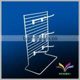 3 Tier Flooring Collapsible Powder Coated Wire Metal Hanging Display Rack With Hooks