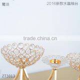 72cm Width X 23.5cm High Luxury Gold Semi-rotary Article Chroming Metal Base Crystal Candle Holder thumbnail-3