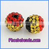 Wholesale Flag of Belgium Pave Crystal Disco Ball Beads CPB-028