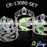 Many Size Tiara Custom Colored Fish Shape Pageant Crown Set thumbnail-1