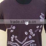 Round Neck Purple Color Screen Printed Beautiful T-shirts & Shirts / 100% Hojari Fabric T-shirts thumbnail-2
