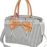 New design ladies canvas shoulder bags with a bowknot